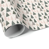 Papier Cadeau Modern Christmas Trees Wrapping Paper (Coin rond)