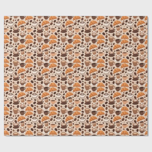 Papier Cadeau Modern Coffee Aesthetic Pattern (Plat)