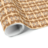 Papier Cadeau Modern cute northern saw-whet owl (Coin rond)