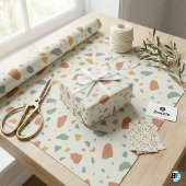 Papier Cadeau Modern Earthy Terrazzo | Sage Green Terracotta