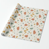 Papier Cadeau Modern Earthy Terrazzo | Sage Green Terracotta (Déroulé)