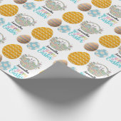 Papier Cadeau Modern Easter Eggs Pattern Customized Name  (Coin)