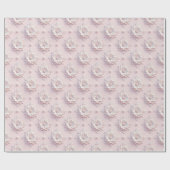 Papier Cadeau Modern Elegant "3D" Look Wedding Floral Gift Wrap (Plat)