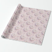 Papier Cadeau Modern Elegant "3D" Look Wedding Floral Gift Wrap (Déroulé)