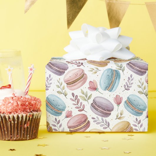 Papier Cadeau Modern Fun Sweet Macaroons (Fête d'anniversaire)