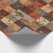 Papier Cadeau Modern Geometric Christmas Grid Seamless Pattern (Coin)