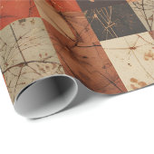 Papier Cadeau Modern Geometric Christmas Grid Seamless Pattern (Coin rond)