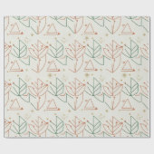 Papier Cadeau Modern Geometric Leaf Pattern Wrapping Paper  (Plat)