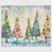Papier Cadeau Modern Geometric Patchwork Christmas Tree (Plat)