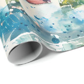 Papier Cadeau Modern Geometric Patchwork Christmas Tree (Coin rond)