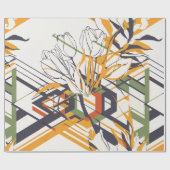 Papier Cadeau Modern Geometric Tulip Line Art Pattern (2) (Plat)
