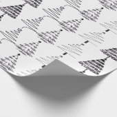 Papier Cadeau Modern Minimalist Christmas Trees Doodles (Coin)