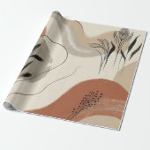 Papier Cadeau Modern Minimalist Organic Abstract Shapes Pattern (Déroulé)