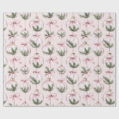 Papier Cadeau Modern Pink Christmas Ornament Wrapping Paper (Plat)