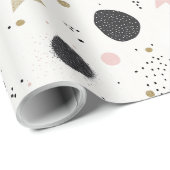 Papier Cadeau Modern Pink Gold Abstract Christmas Wrapping Paper (Coin rond)