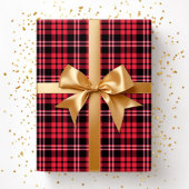 Papier Cadeau Modern Red Plaid Pattern