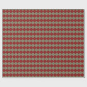 Papier Cadeau Modern Red Sage Christmas Ogee (Plat)