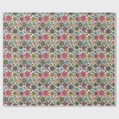 Papier Cadeau Modern Retro Floral Drawing Seamless Pattern Art (Plat)