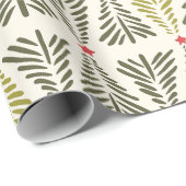 Papier Cadeau Modern Scandi Nordic Pine Tree Holiday Christmas  (Coin rond)