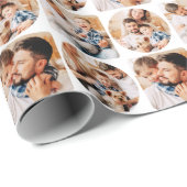 Papier Cadeau Modern Simple Geometric Four Photo Template (Coin rond)