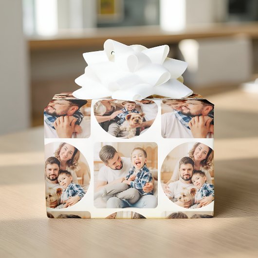 Papier Cadeau Modern Simple Geometric Four Photo Template
