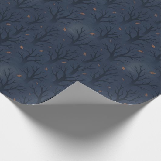 Papier Cadeau Modern Spooky Trees Halloween Seasonal Gift Wrap (Coin)