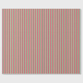 Papier Cadeau Modern Stripes Wrapping Paper Pink Red Green Cream (Plat)