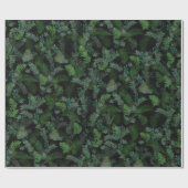 Papier Cadeau Modern tropical green foliage Black pattern (Plat)