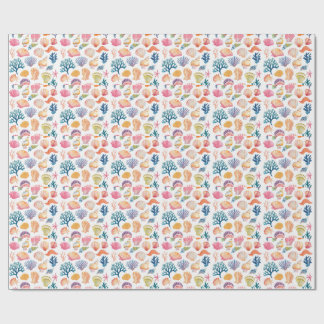 Papier Cadeau Modern Tropical Plant Print – Pink and Green