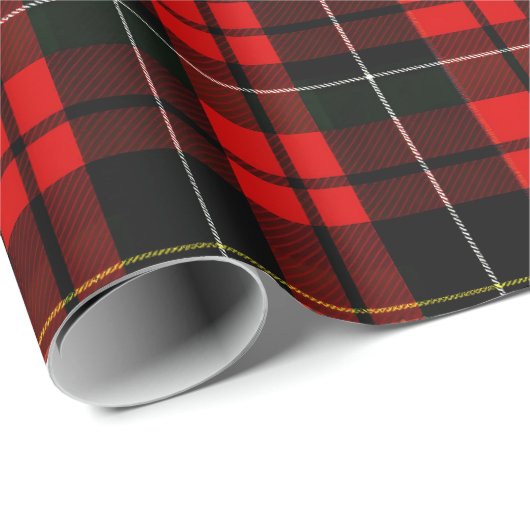 Papier Cadeau Modern Wallace Red Scottish Tartan Plaid Pattern (Coin rond)