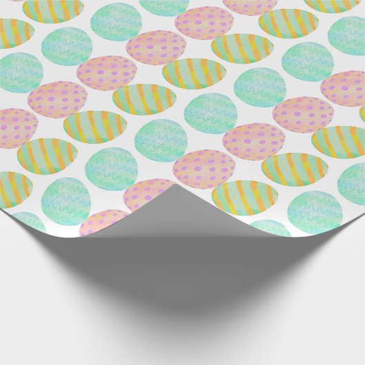 Papier Cadeau Modern Watercolor Easter Egg Pattern (Coin)