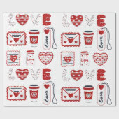 Papier Cadeau Modern Watercolor LOVE Wrapping Paper (Plat)