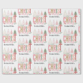 Papier Cadeau Modern Whimsical Christ Mas Customizable Christmas (Plat)