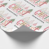 Papier Cadeau Modern Whimsical Christ Mas Customizable Christmas (Coin)