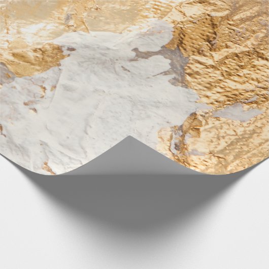 Papier Cadeau Modern White And Gold Brush Painted Background Tex (Coin)