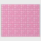 Papier Cadeau Modern white Hearts on Pink Happy Valentine's Day (Plat)