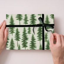 Modern Winter Pine Tree Holiday Christmas 