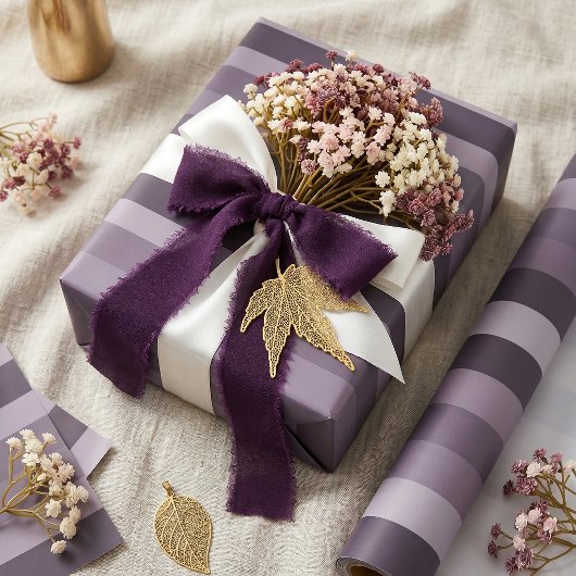 Papier Cadeau Moderna Linear | Chardon et prune fumée