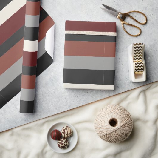 Papier Cadeau Moderna Linear | Minerai de fer et ardoise rubis (Artisanat)