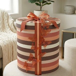 Papier Cadeau Moderna Linear Terracotta & Abricot