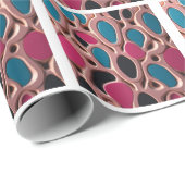 Papier cadeau moderne 3D formes liquides abstraite (Coin rond)
