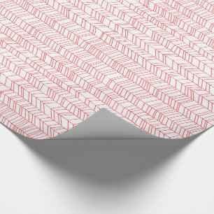 Papier cadeau moderne à chevrons rouges