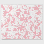 Papier Cadeau Moderne Abstrait Fleurs Roses et Blanches (Plat)