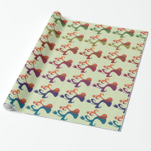 Papier Cadeau Moderne Abstrait Multicolor Tulip Design floral