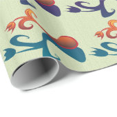 Papier Cadeau Moderne Abstrait Multicolor Tulip Design floral (Coin rond)