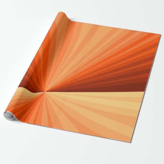 Papier Cadeau Moderne Abstrait Orange Rouge Vanille Graphique Fr (Déroulé)