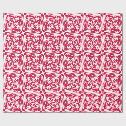 Papier cadeau moderne blanc rouge - Illusion Abstr (Plat)