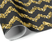 Papier Cadeau Moderne chic élégant noir et or (Coin rond)