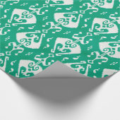 Papier Cadeau Moderne chic texturé vert ikat motif tribal (Coin)