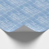 Papier Cadeau Moderne classique bleu Plaid Joyeux Noël (Coin)